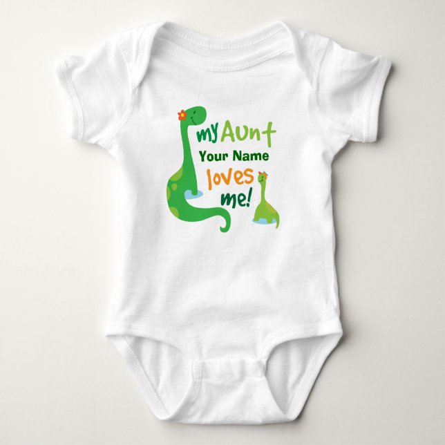 Personalised My Aunt Loves Me Baby Bodysuit (Front)