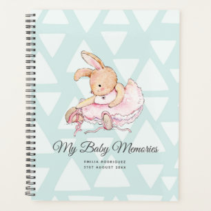 Personalised MY BABY MEMORIES - Rabbit Ballerina Planner