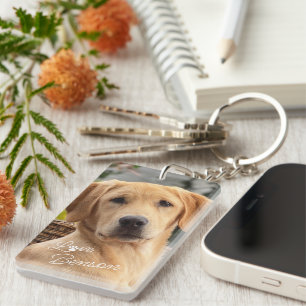 Personalised My Best Friend Photo Love Paw Key Ring