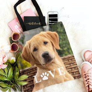 Personalised My Best Friend Photo Love Paw Tote Bag