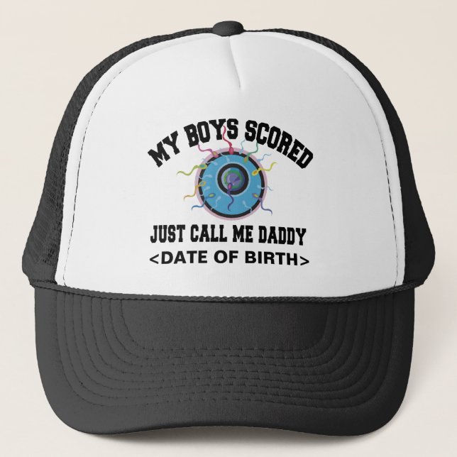 Personalised My Boys Can Swim T-Shirt Trucker Hat (Front)
