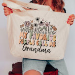 Personalised My Favourite People Call Me Grandma Tote Bag<br><div class="desc">Celebrate Grandma’s special role with the Personalised "My Favourite People Call Me Grandma" Tote Bag, a charming and practical gift that lets her carry a bit of love wherever she goes. This tote is perfect for grandmas who adore their title, whether it’s Grandma, Nana, Gigi, Mimi, or any other endearing...</div>