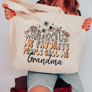 Personalised My Favourite People Call Me Grandma Tote Bag
