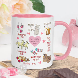 Personalised My Favourite Things Hand-Illustrated Mug