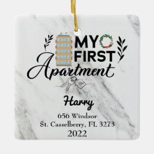 Personalised My First Apartment 2021 Ceramic Ornament