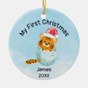 Personalised My First Christmas 2021 Baby Boy Ceramic Tree Decoration