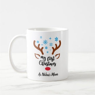 Personalised My First Christmas reindeer Baby  Coffee Mug