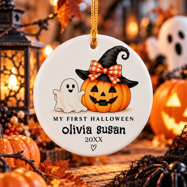 Personalised My First Halloween Ceramic Tree Decoration (Creator Uploaded)