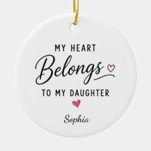 Personalised My Heart Belongs To My Daughter Ceramic Tree Decoration