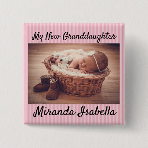 Personalised My New Granddaughter Grandma Button