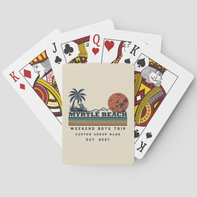 Personalised Myrtle Beach Weekend Bachelor Party Playing Cards (Back)