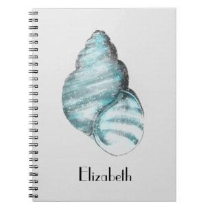 Personalised Mystic Blue Seashell Notebook