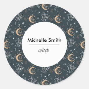 Personalised Mystic Bohemian Classic Round Sticker