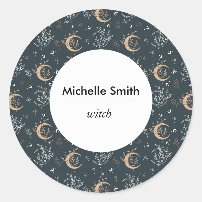 Personalised Mystic Bohemian Classic Round Sticker (Front)