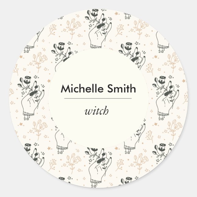 Personalised Mystic Bohemian Classic Round Sticker (Front)