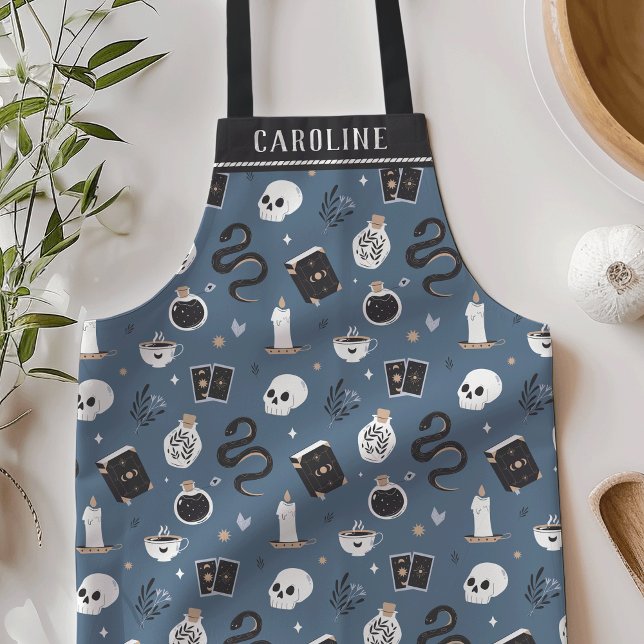 Personalised Mystic Boho Crystal Skull Pattern Apron (Creator Uploaded)