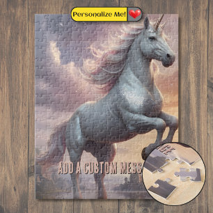 Personalised Mystic White Unicorn Jigsaw Puzzle