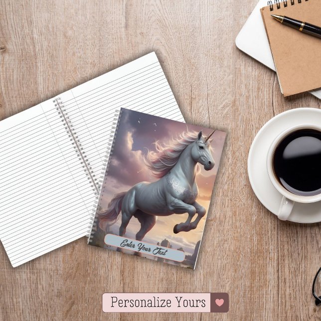 Personalised Mystic White Unicorn Notebook (Personalized Mystic White Unicorn Notebook)