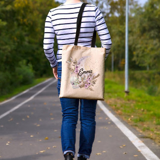 Personalised Mystical Boho Lavender Anemone Moon  Tote Bag