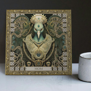 Personalised Mystical Peacock Jewelled Splendour Tile