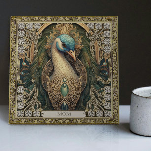 Personalised Mystical Peacock Jewelled Splendour Tile