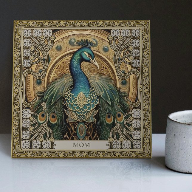 Personalised Mystical Peacock Jewelled Splendour Tile (Creator Uploaded)