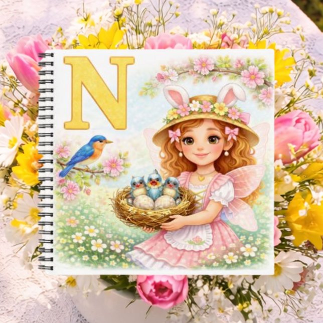 Personalised N Cute Bird Gift for Girls Notebook (Creator Uploaded)
