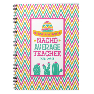 Personalised Nacho Average Teacher Funny Cactus Notebook
