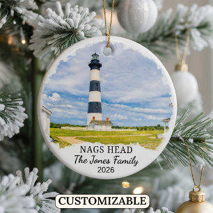 Personalised Nags Head Ornament, North Carolina Ceramic Tree Decoration