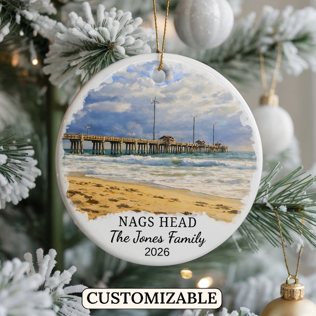 Personalised Nags Head Ornament, North Carolina Ceramic Tree Decoration (Creator Uploaded)