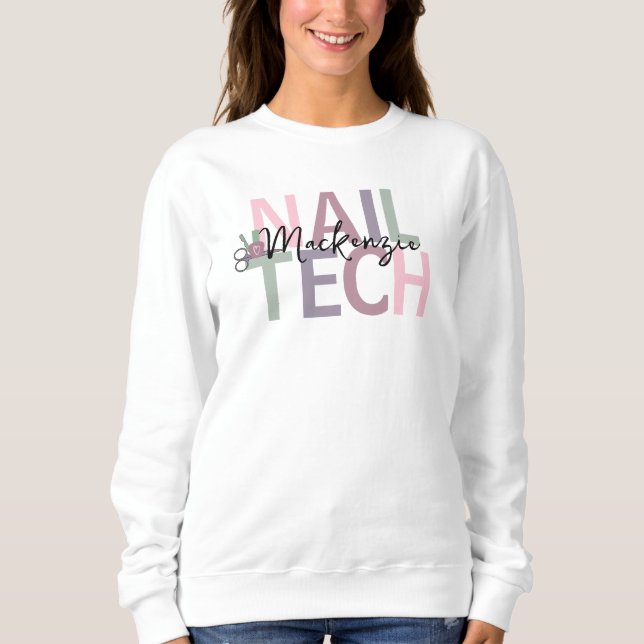 Personalised Nail Tech Sweatshirt (Front)