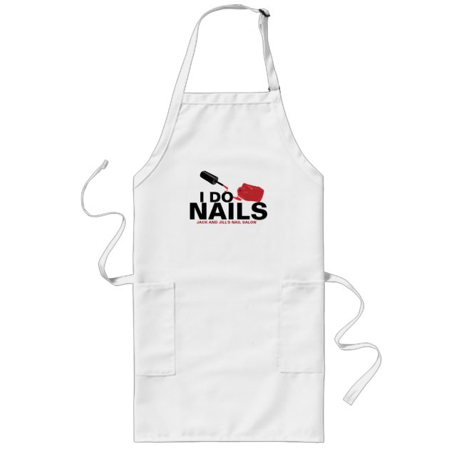 Personalised Nail Tech With Business Name Long Apron (Front)
