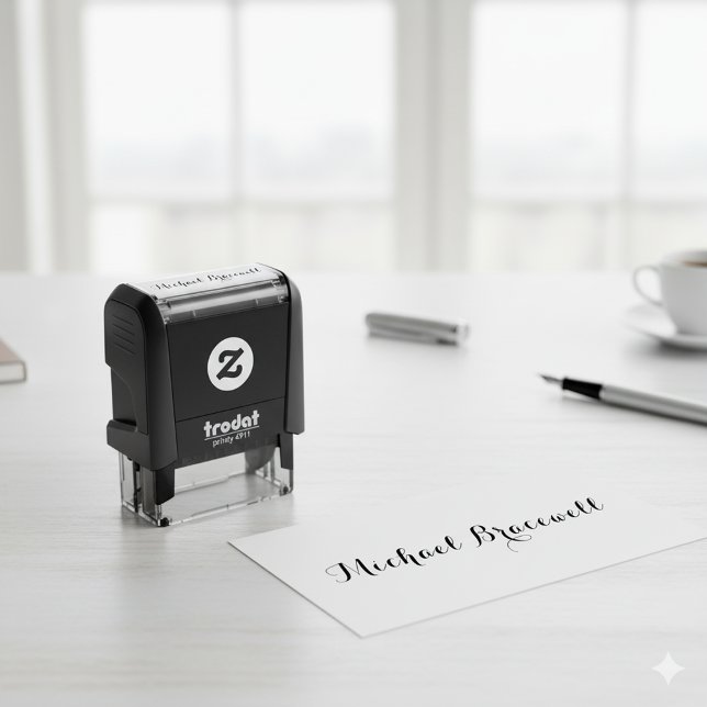 Personalised Name 1.4" x 0.4" Self Inking Rubber Self-inking Stamp (Personalized Name 1.4 x 0.4 Self Inking Rubber Stamp)