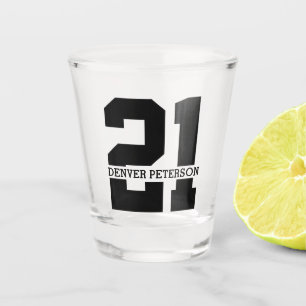 Personalised Name 21st Birthday Modern  Shot Glass