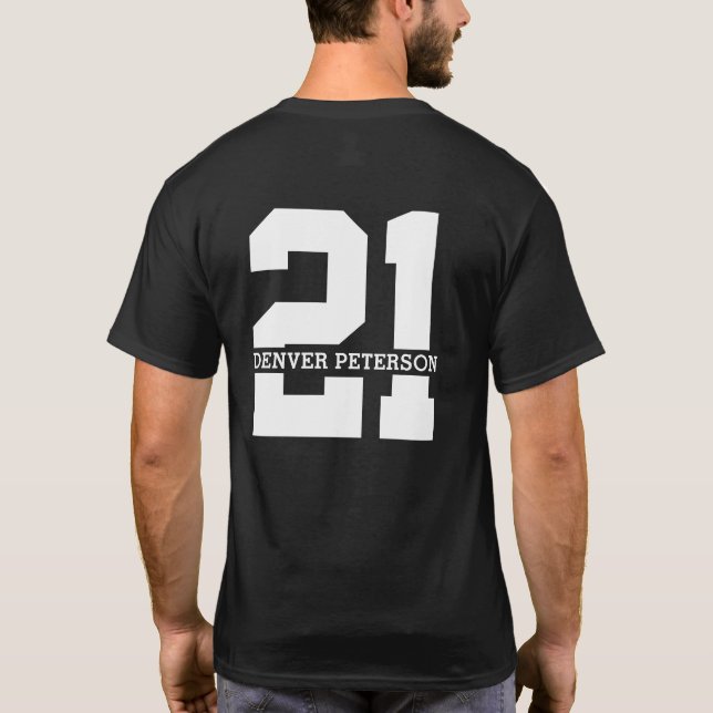 Personalised Name 21st Birthday Modern  T-Shirt (Back)