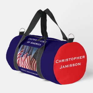Personalised Name 250th Anniversary USA Flags Duffle Bag