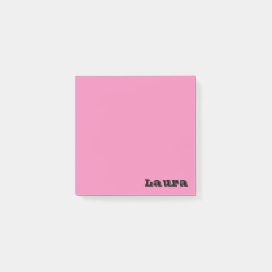 Personalised Name 3" x 3" Pink Post-it Notes