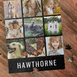 Personalised Name 9 Photo Collage Jigsaw Puzzle<br><div class="desc">Your personalised puzzle features an unforgettable design that's tailored to you and your loved one, with a black background that you can change to any colour of your choosing. Add up to 9 photos and your name in a modern san-serif font - a perfect gift for any occasion - from...</div>
