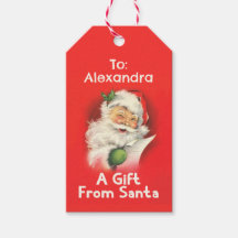 Personalised Name A Gift From Santa Claus Vintage