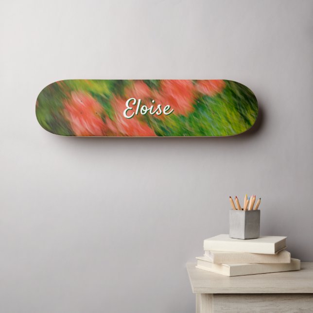 Personalised name, abstract Floral  Skateboard (Wall Art (Horz))