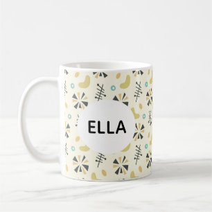 Personalised Name Abstract Retro 1950s Coffee Mug