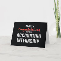 Personalised Name Accounting Internship Congratula