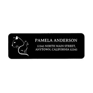 Personalised Name & Address Cat Line Art
