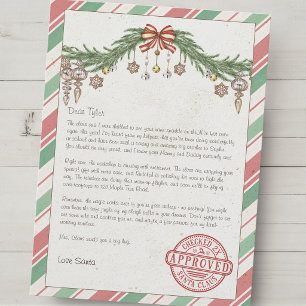Personalised name & address Letter from santa Holiday Card