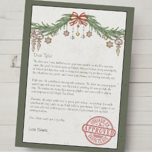 Personalised name & address Letter from santa Holiday Card