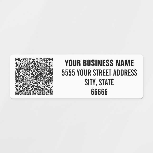 Personalised Name Address QR Code Labels Example (Design 1)