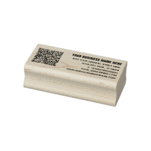 Personalised Name Address QR Code Rubber Stamp