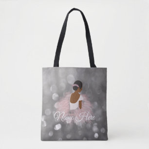 Personalised Name African American Ballerina Tote Bag