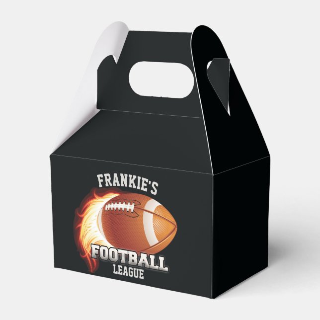 Personalised NAME American Football Flames Sports Favour Box (Front Side)