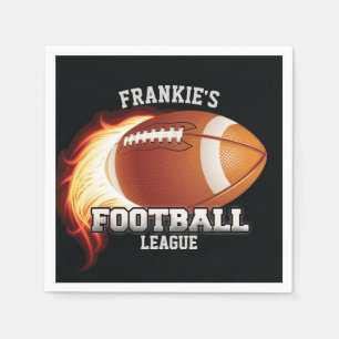 Personalised NAME American Football Flames Sports Napkin